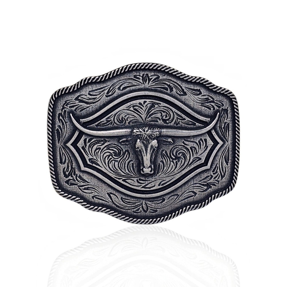 Montana Silversmiths On The Range Longhorn Attitude Belt Buckle New